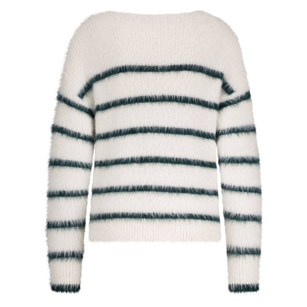 Trui Fuzzy Stripe Pine | Red Button