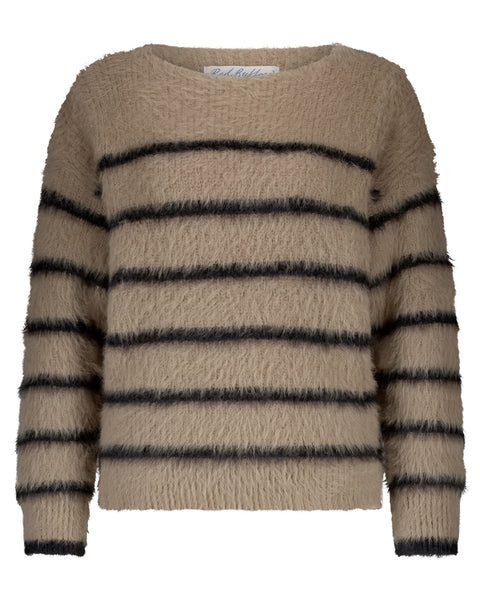 Trui Fuzzy Stripe Latte | Red Button