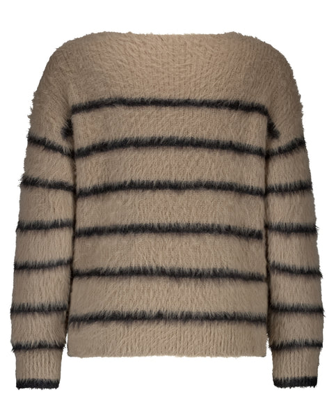 Trui Fuzzy Stripe Latte | Red Button