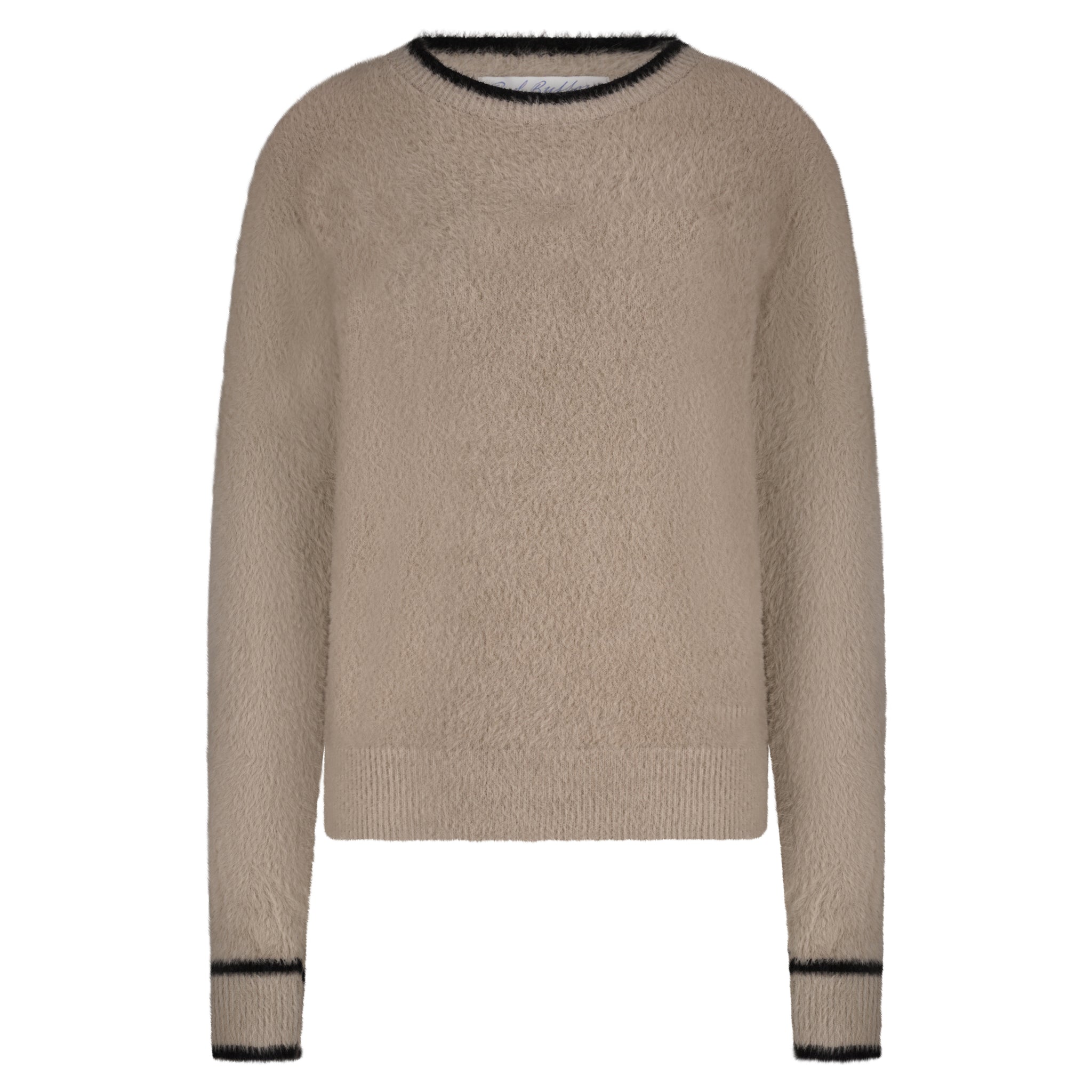 Trui Fluffy Clay / Black | Red Button