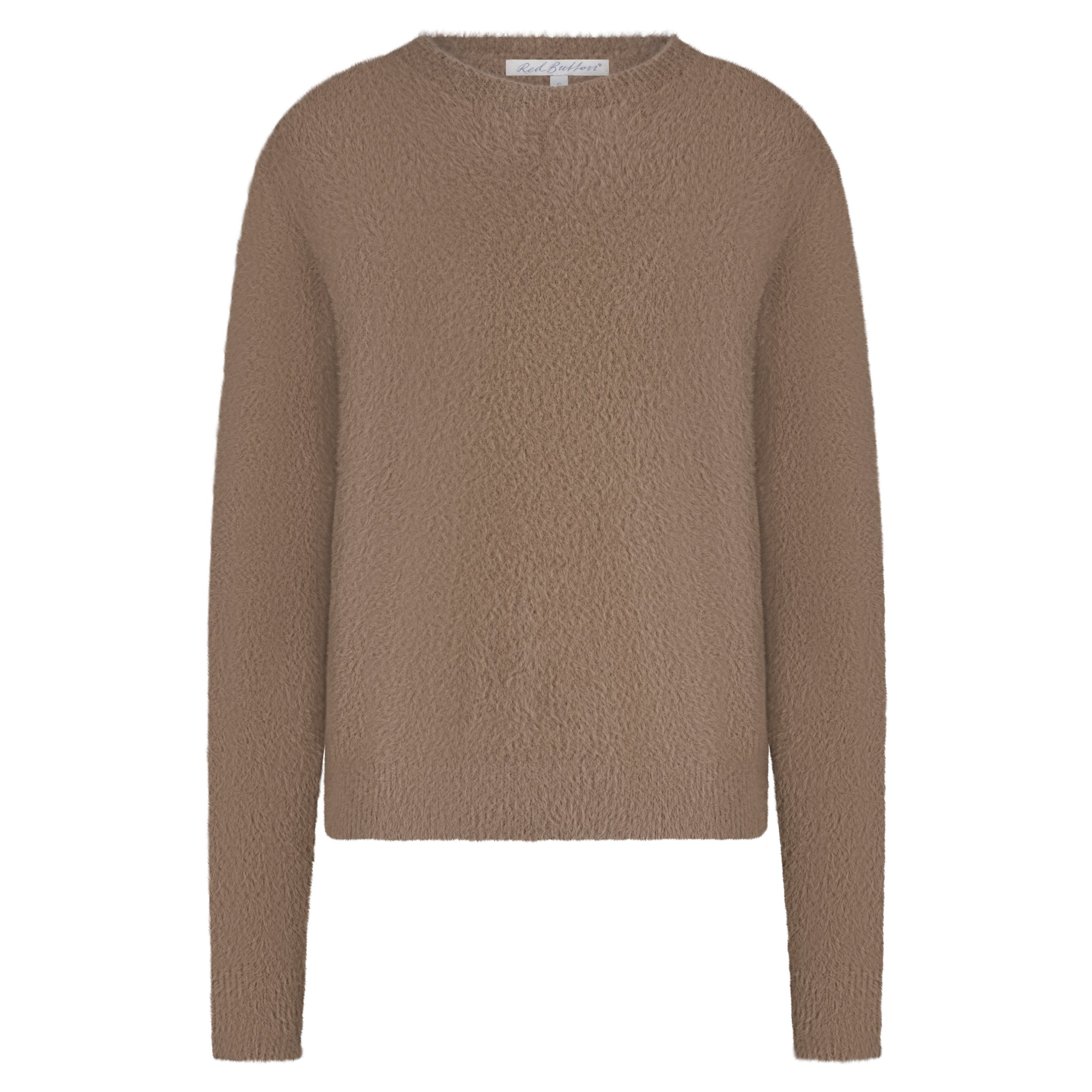 Trui Fluffy Brown | Red Button