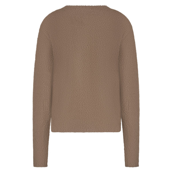 Trui Fluffy Brown | Red Button