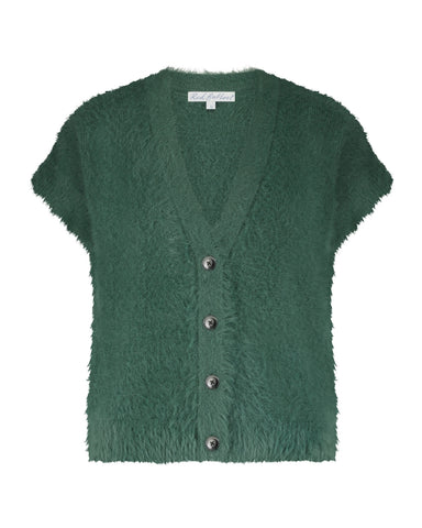 Vest Sleeveless Fuzzy Pine | Red Button