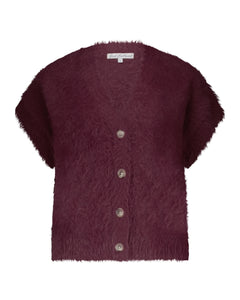 Vest Sleeveless Fuzzy Ruby | Red Button