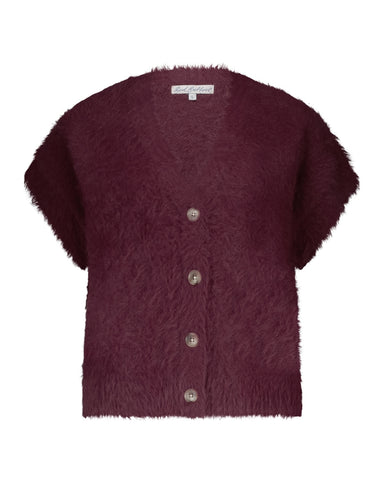Vest Sleeveless Fuzzy Ruby | Red Button