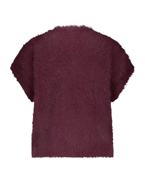 Vest Sleeveless Fuzzy Ruby | Red Button