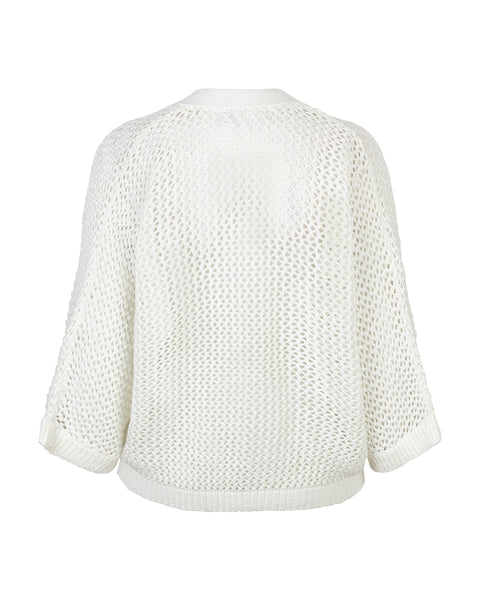 Vest Pointelle Off White | Red Button