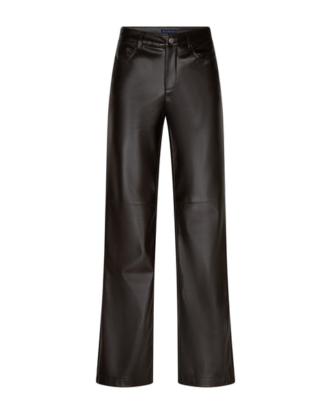 Broek Colette Faux Leather Espresso | Red Button