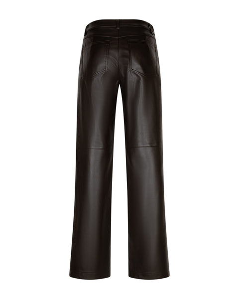 Broek Colette Faux Leather Espresso | Red Button