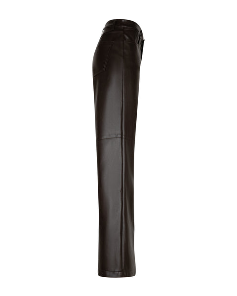 Broek Colette Faux Leather Espresso | Red Button
