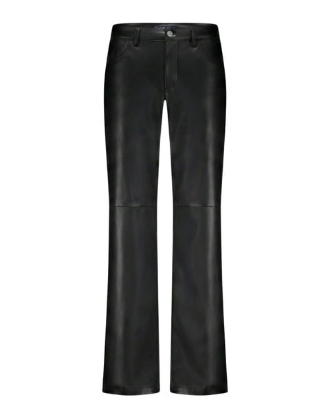 Broek Colette Faux Leather Black | Red Button