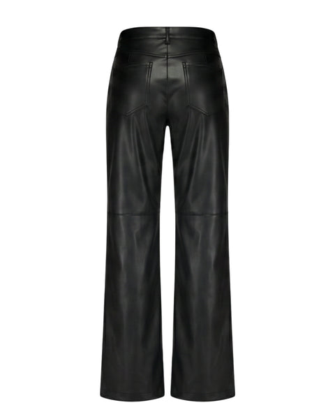 Broek Colette Faux Leather Black | Red Button