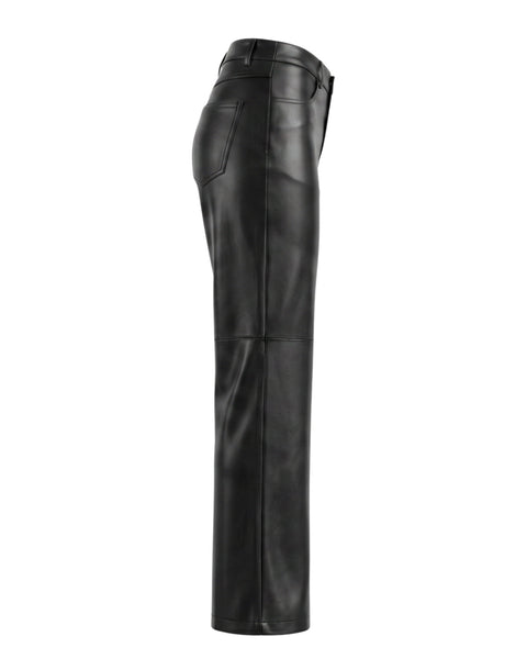 Broek Colette Faux Leather Black | Red Button