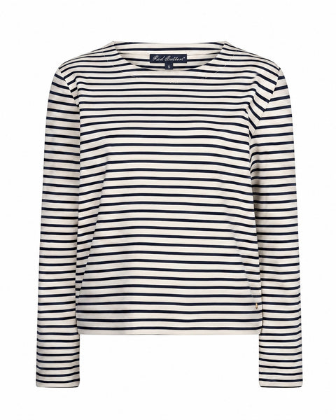 Top Terry Stripe Navy | Red Button