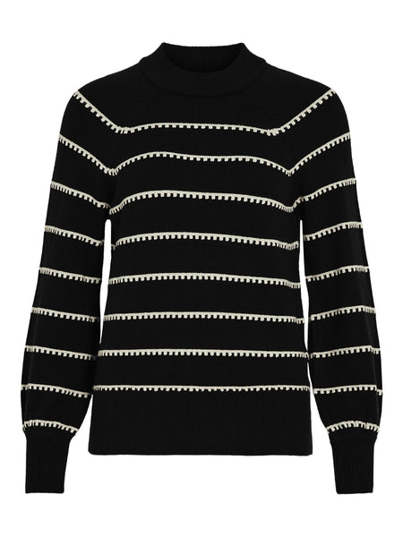 Trui Crewneck Viril Stripe Black | Vila