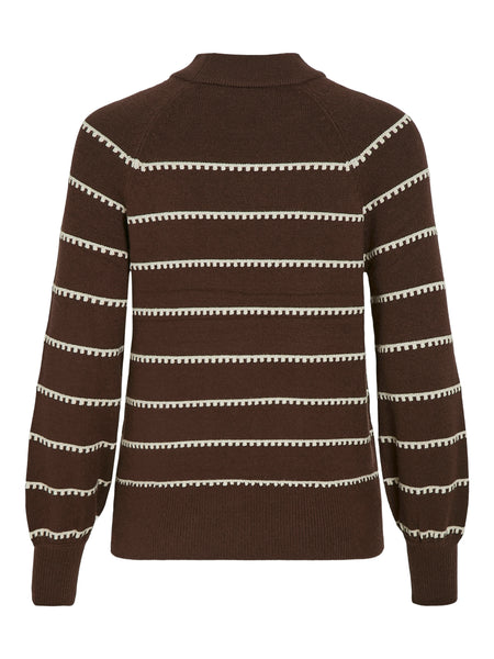 Trui Crewneck Viril Stripe Coffee Bean | Vila