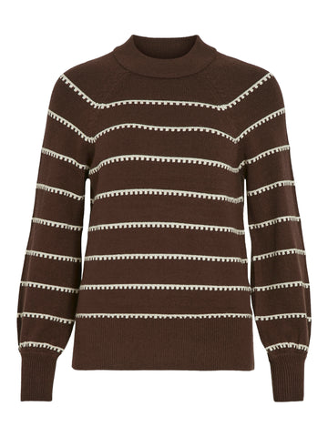 Trui Crewneck Viril Stripe Coffee Bean | Vila