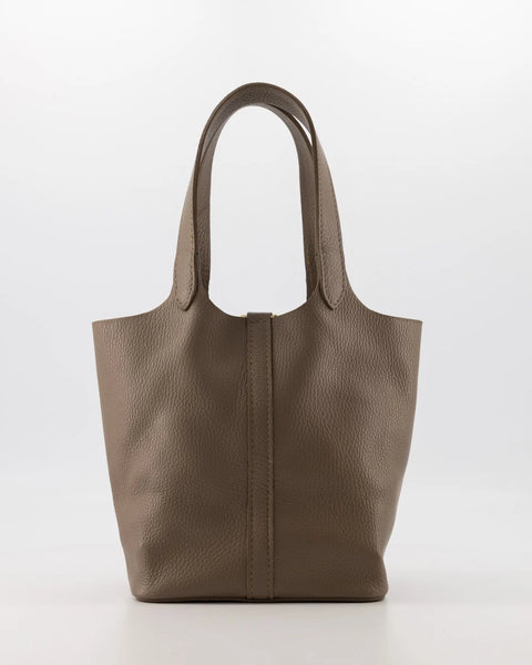 Tas Amy Leer | Taupe