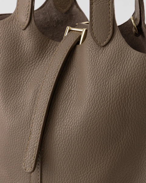 Tas Amy Leer | Taupe