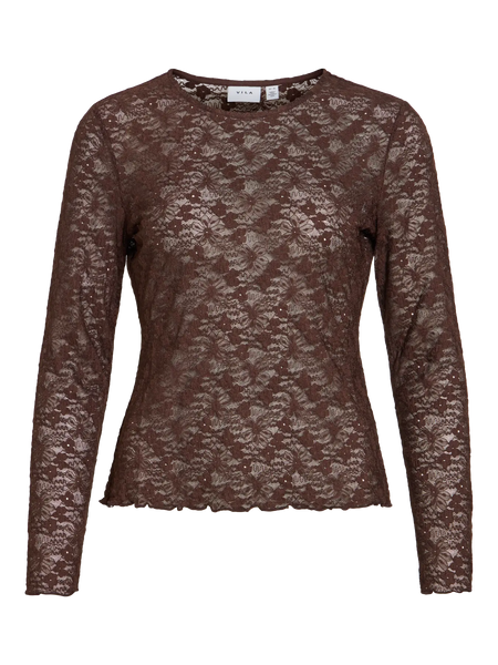 Lace Top Vifay Coffee Bean | Vila