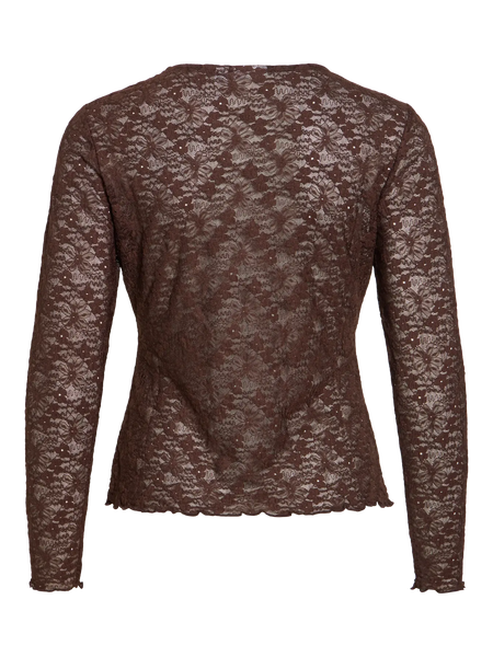 Lace Top Vifay Coffee Bean | Vila