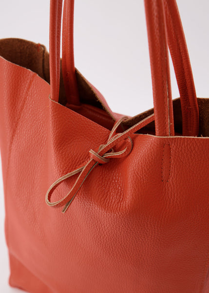 Shopper Mia Leer | Oranje