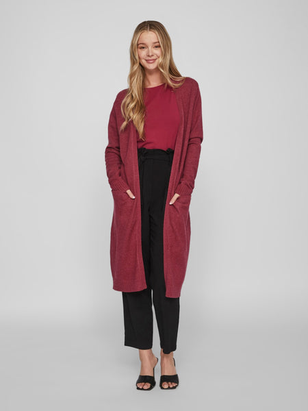 Vest Viril Long Beet Red | Vila