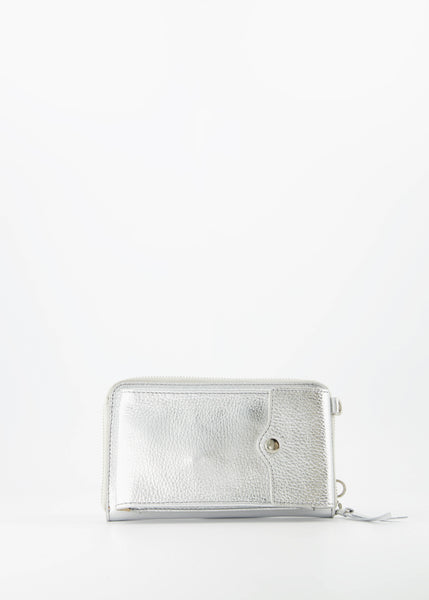 Phone Wallet Bag Jackie Leer | Zilver
